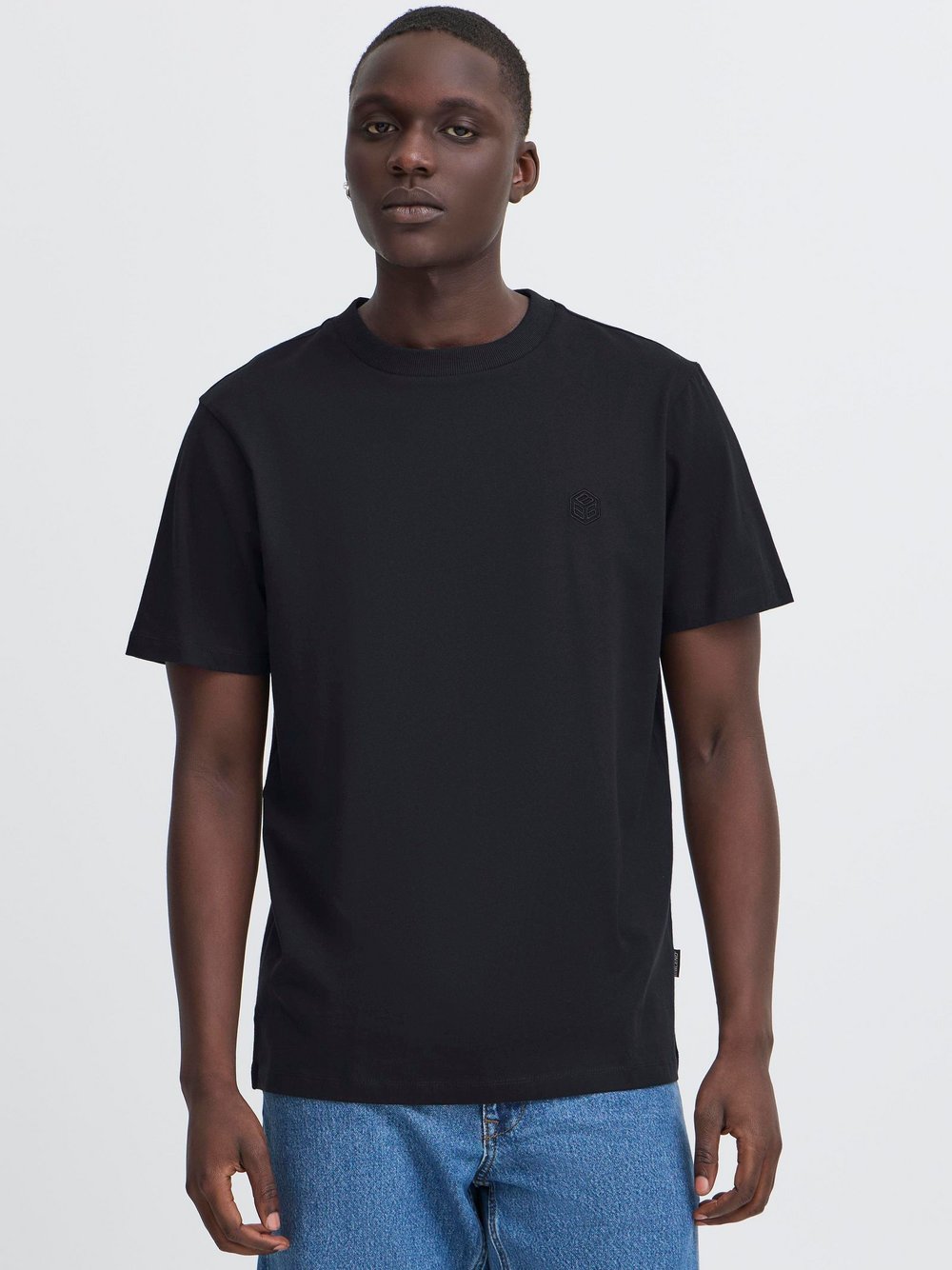 BLEND Rundhalsshirt Herren Baumwolle schwarz, S