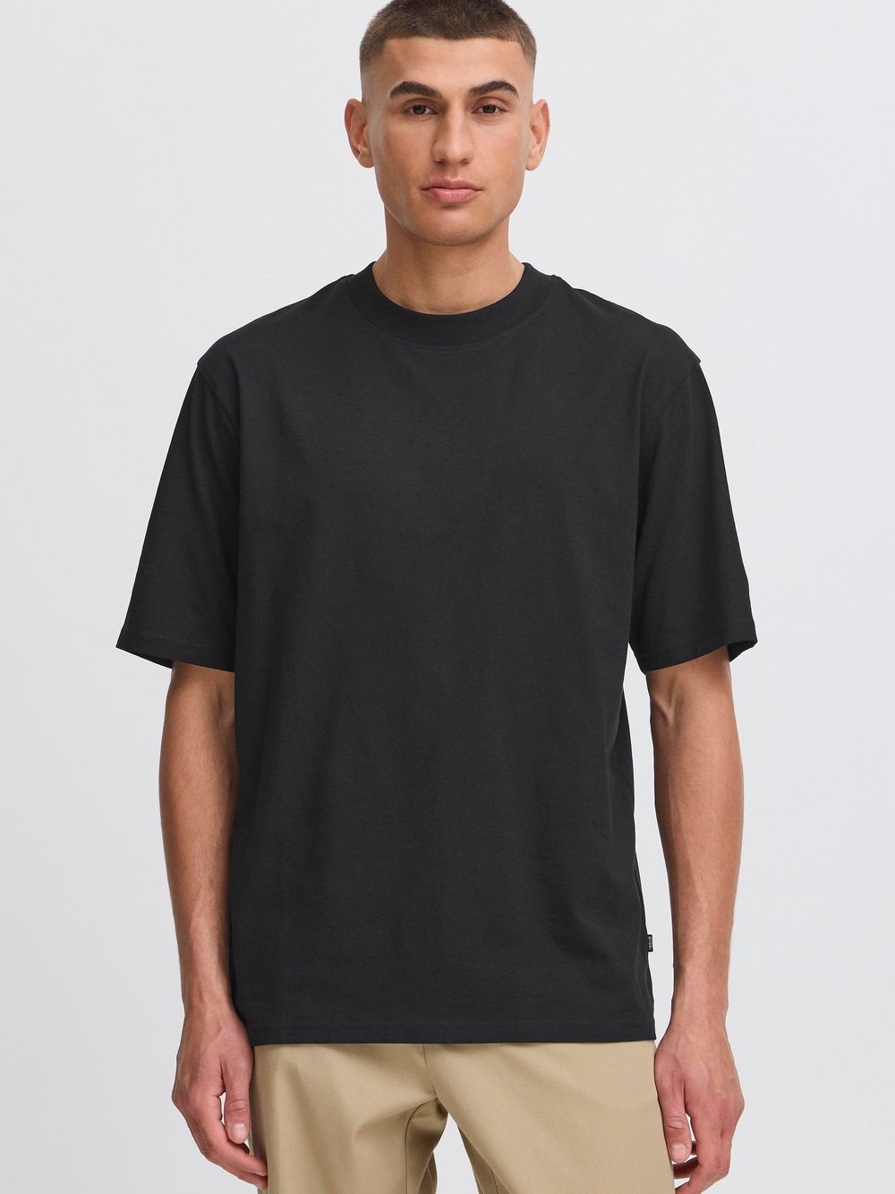 Thumbnail - Solid Rundhalsshirt Herren Textil schwarz bedruckt, M