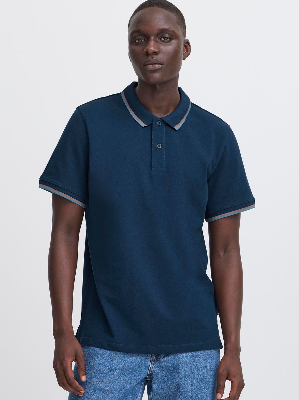 Thumbnail - BLEND Poloshirt Herren Baumwolle blau, L