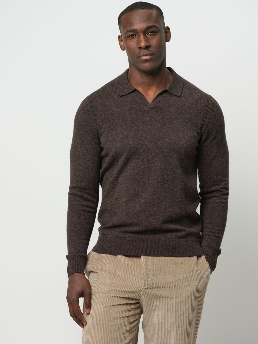Thumbnail - Profuomo Polo Herren Wolle braun, XXL
