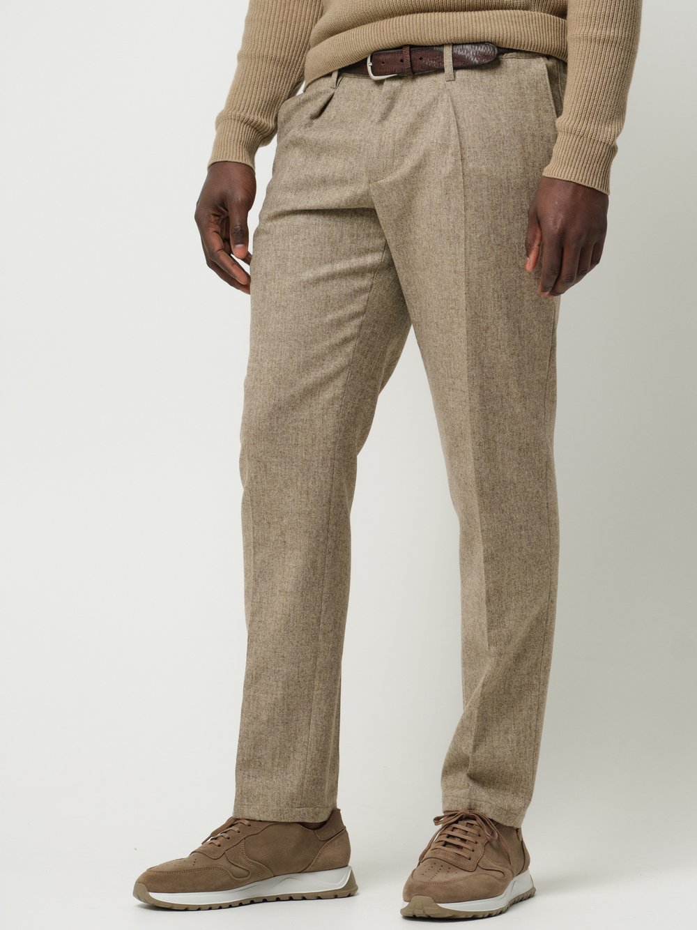 Profuomo Hose Herren Wolle beige, 52