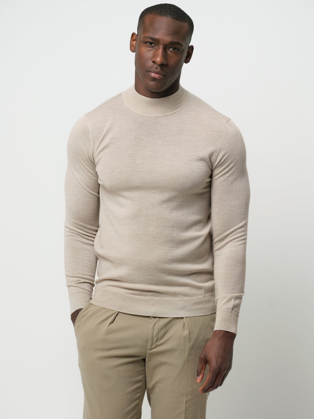 Profuomo Pullover Herren Wolle beige, L