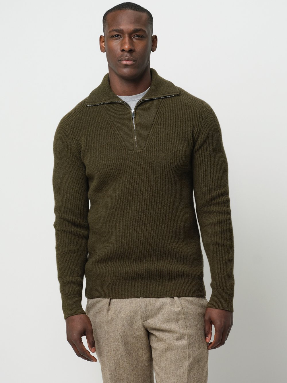 Profuomo Troyer Herren Wolle grün, XL