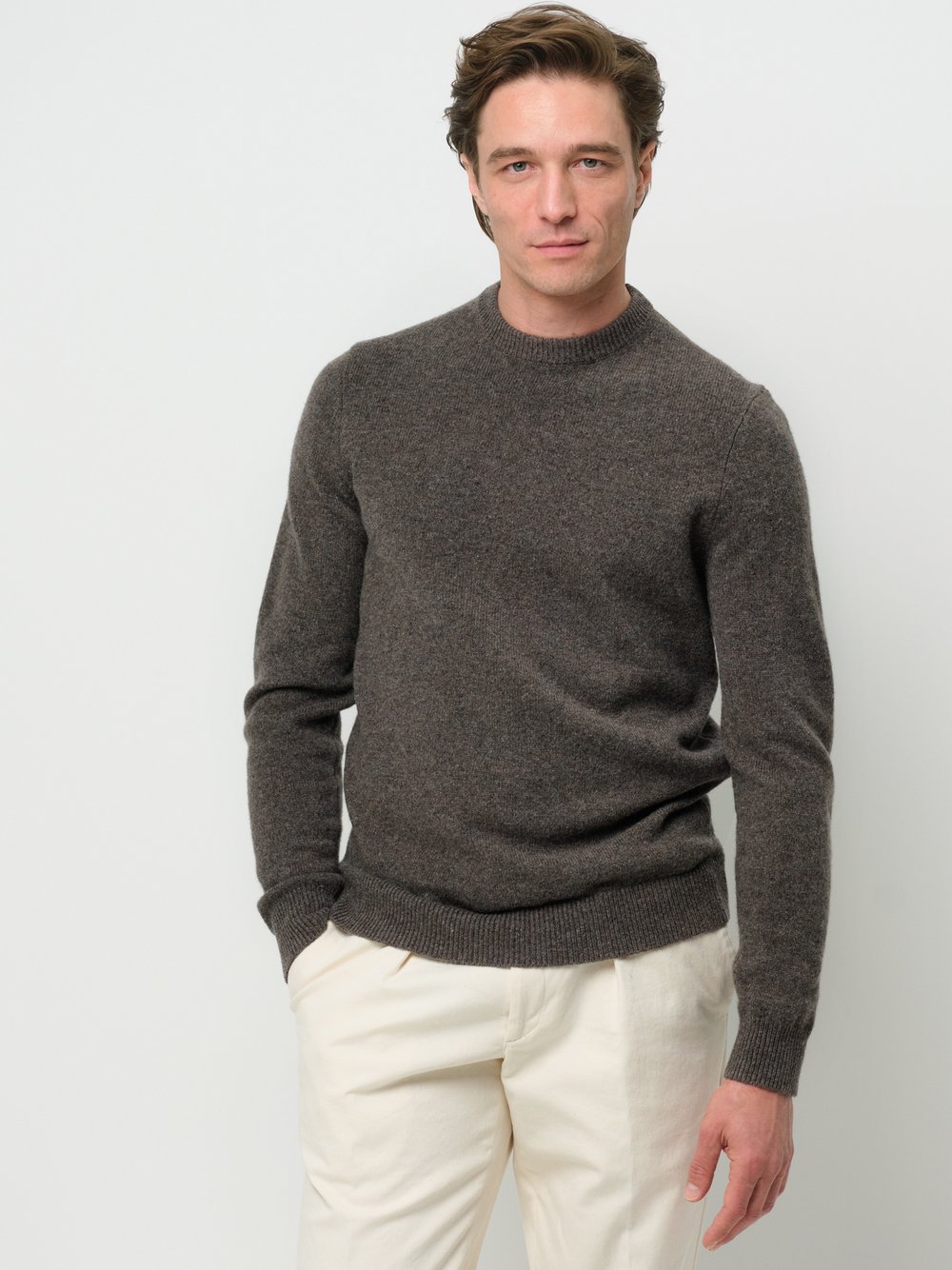 Thumbnail - Profuomo Pullover Herren Wolle braun, L