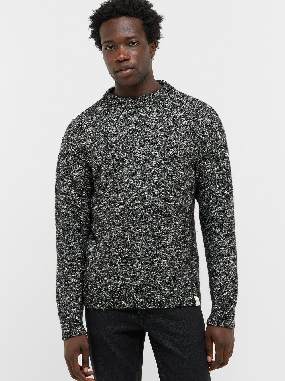 Mustang Strickpullover Herren Baumwolle grau meliert, L