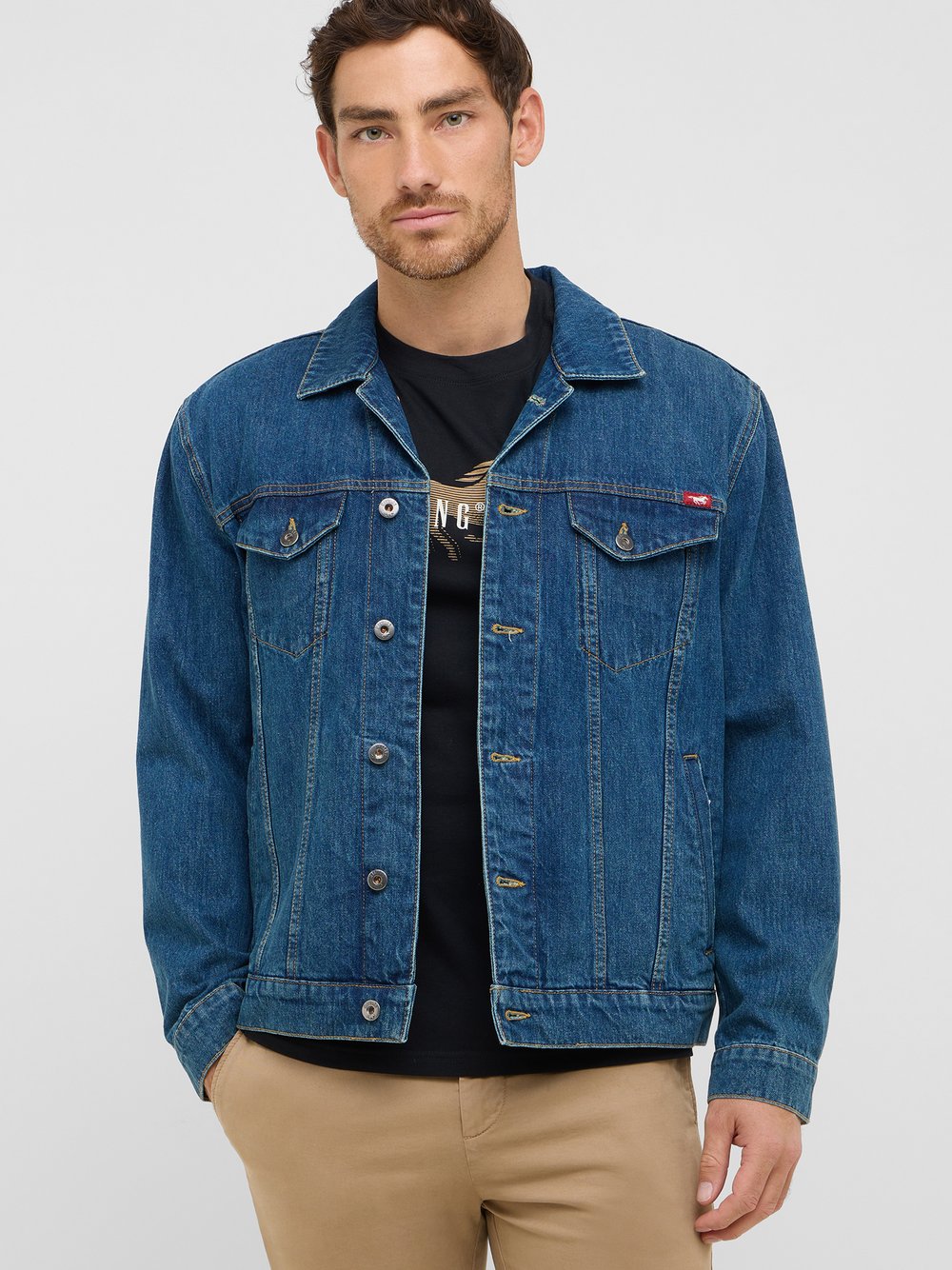 Mustang Jeansjacke Herren Baumwolle blau, XXL