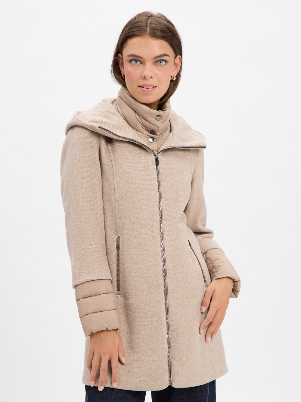 s.Oliver Kurzmantel Damen beige gemustert, 42