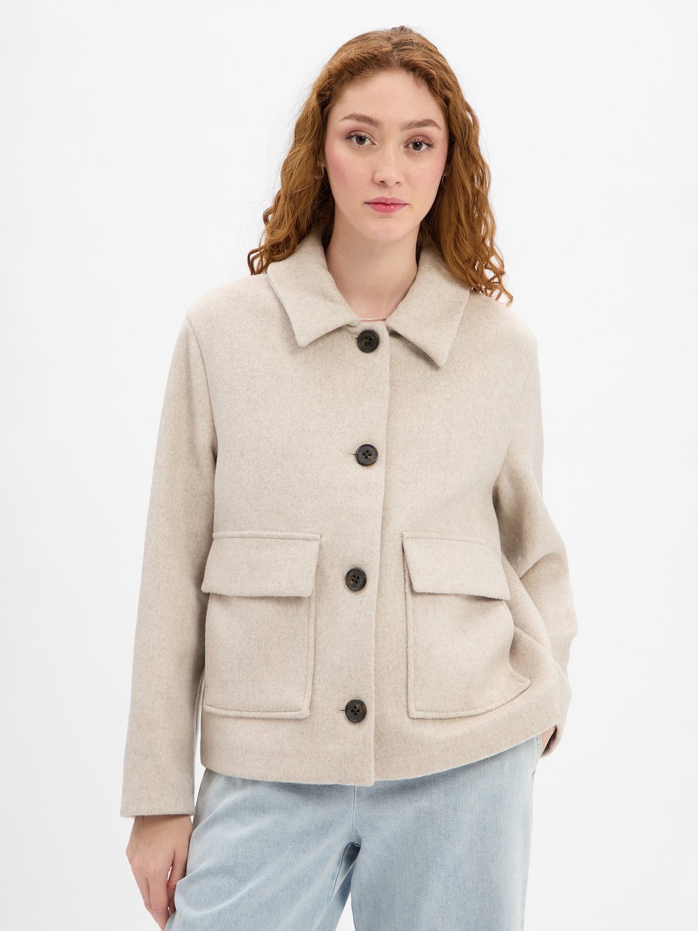 s.Oliver Übergangsjacke Damen Wolle mehrfarbig meliert, 44
