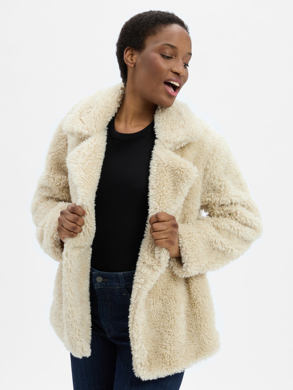 s.Oliver Teddyjacke Damen beige, 40