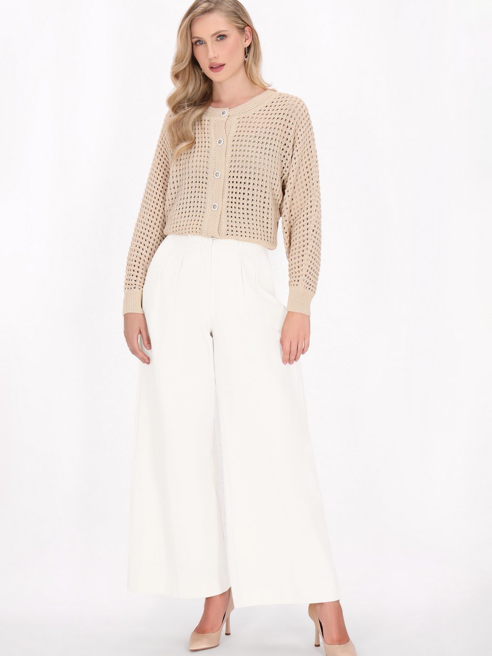 Dreimaster Strickjacke Damen beige, XS/S