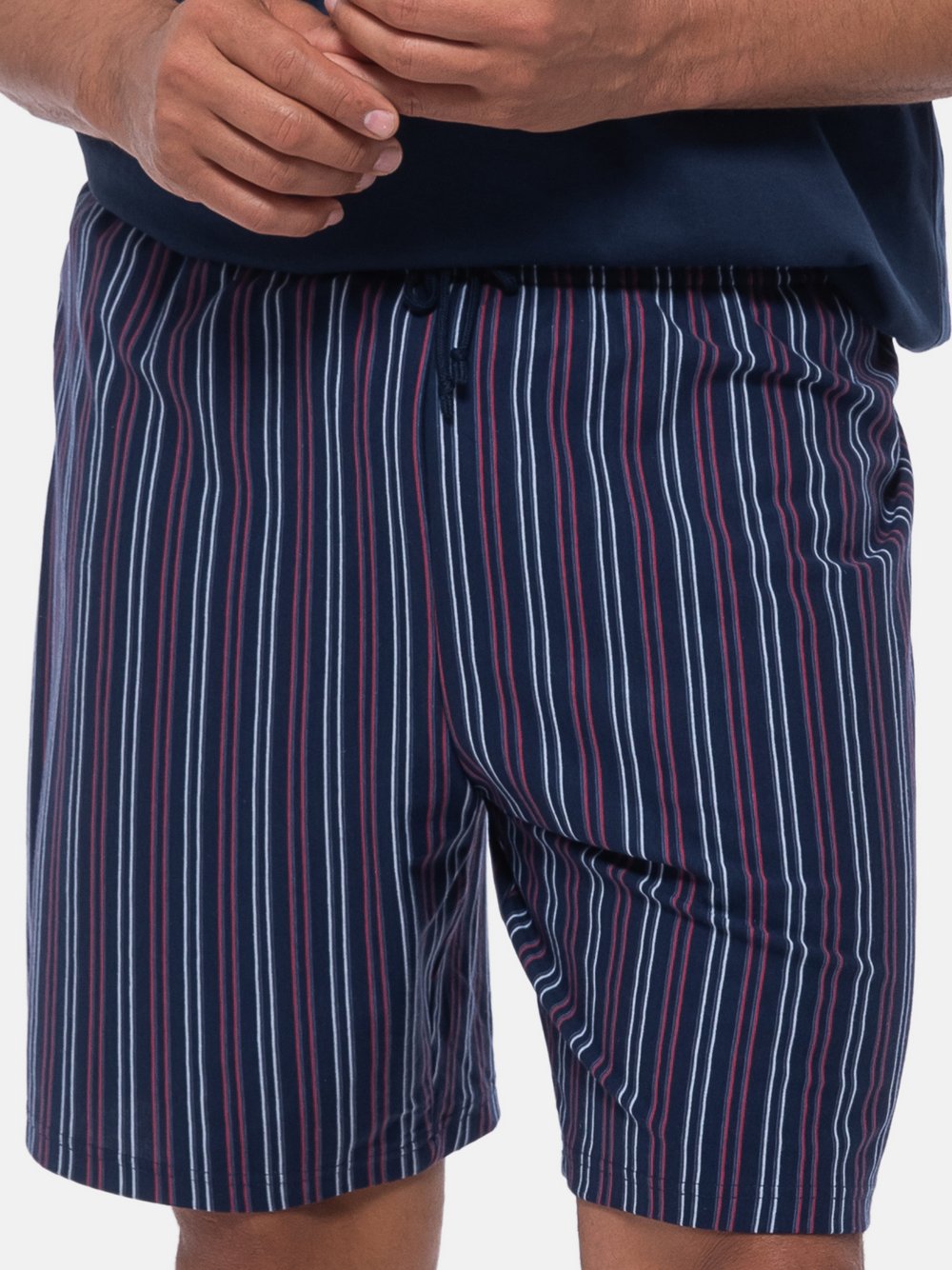 Thumbnail - Ammann Schlafanzug Hose Herren Baumwolle blau gestreift, L