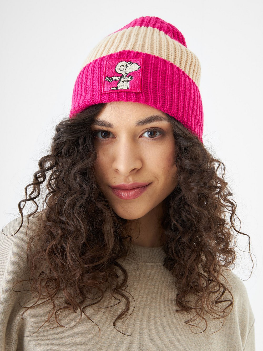 Thumbnail - Codello Mütze Damen pink bedruckt, ONE SIZE