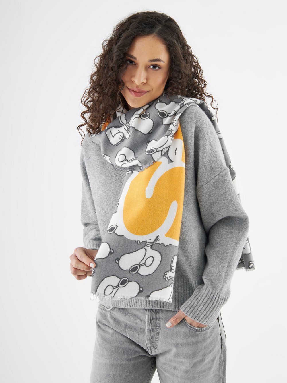 Thumbnail - Codello Schal Damen grau bedruckt, ONE SIZE