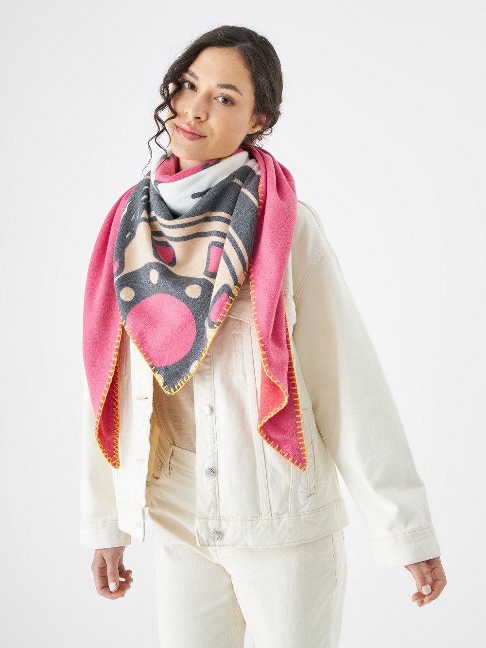 Thumbnail - Codello Tuch Damen pink bedruckt, ONE SIZE