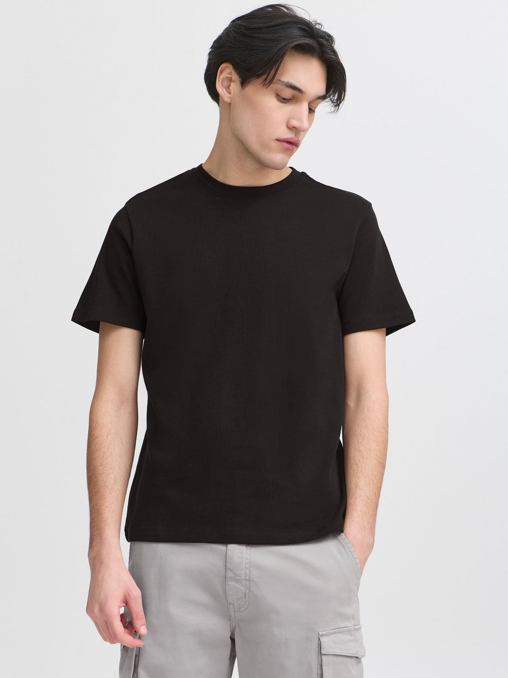 CASUAL FRIDAY Rundhalsshirt Herren Baumwolle schwarz, XXL