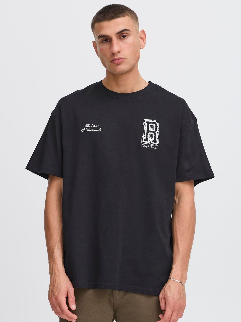 Thumbnail - Solid Rundhalsshirt Herren Baumwolle schwarz, XL