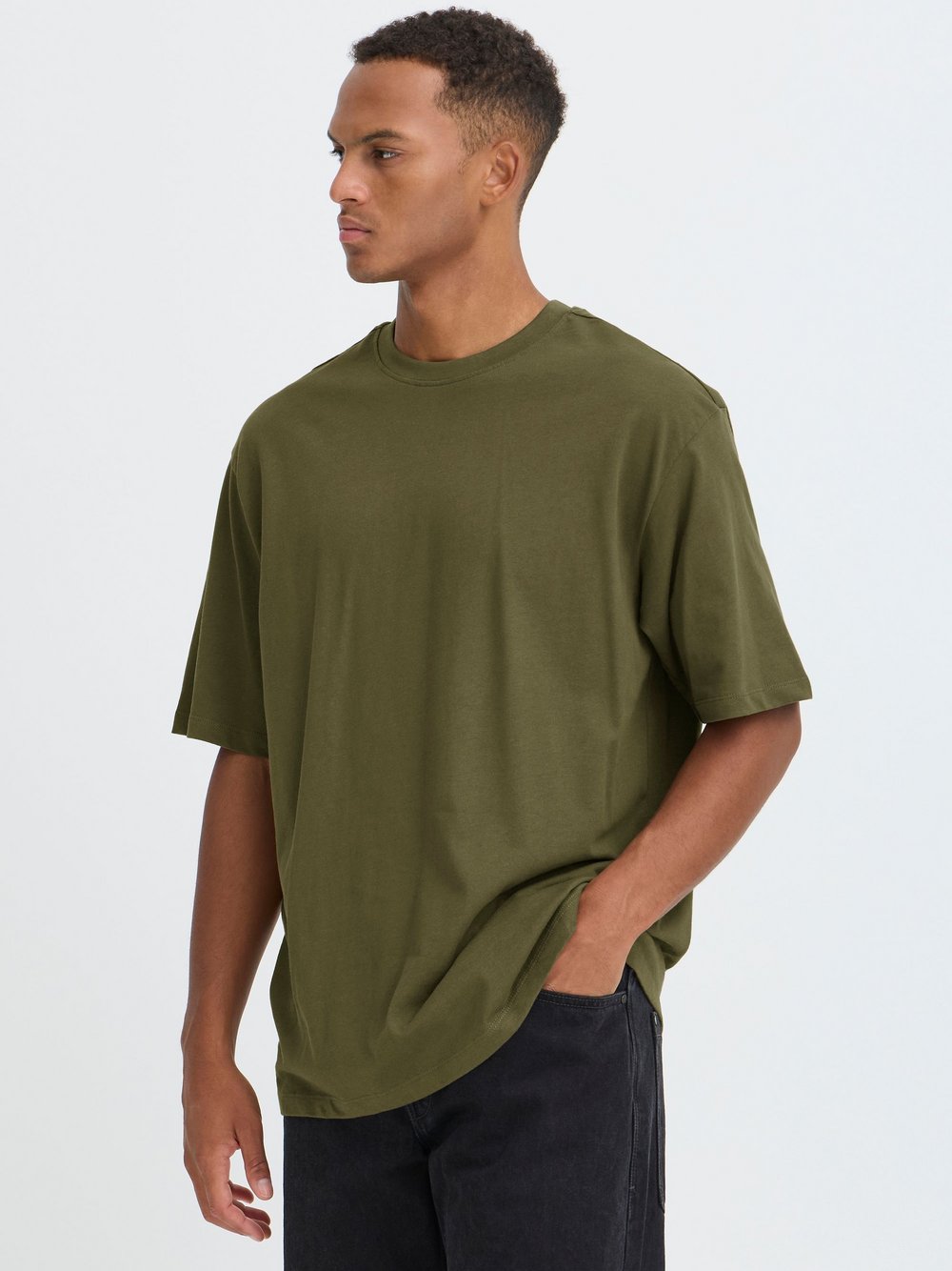 Thumbnail - BLEND Rundhalsshirt Herren Baumwolle grün, XXL