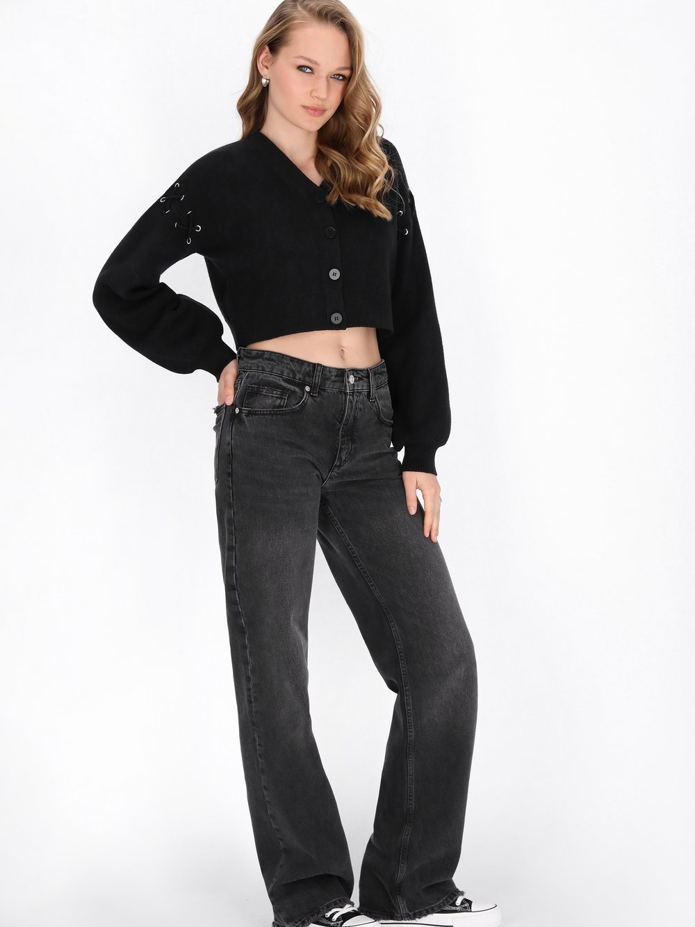 MyMo Strickjacke Damen Viskose schwarz, XS/S