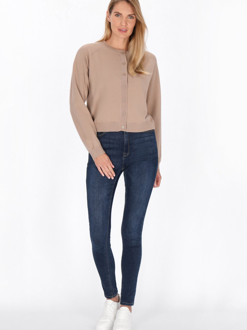 Usha Strickjacke Damen Viskose beige, M/L