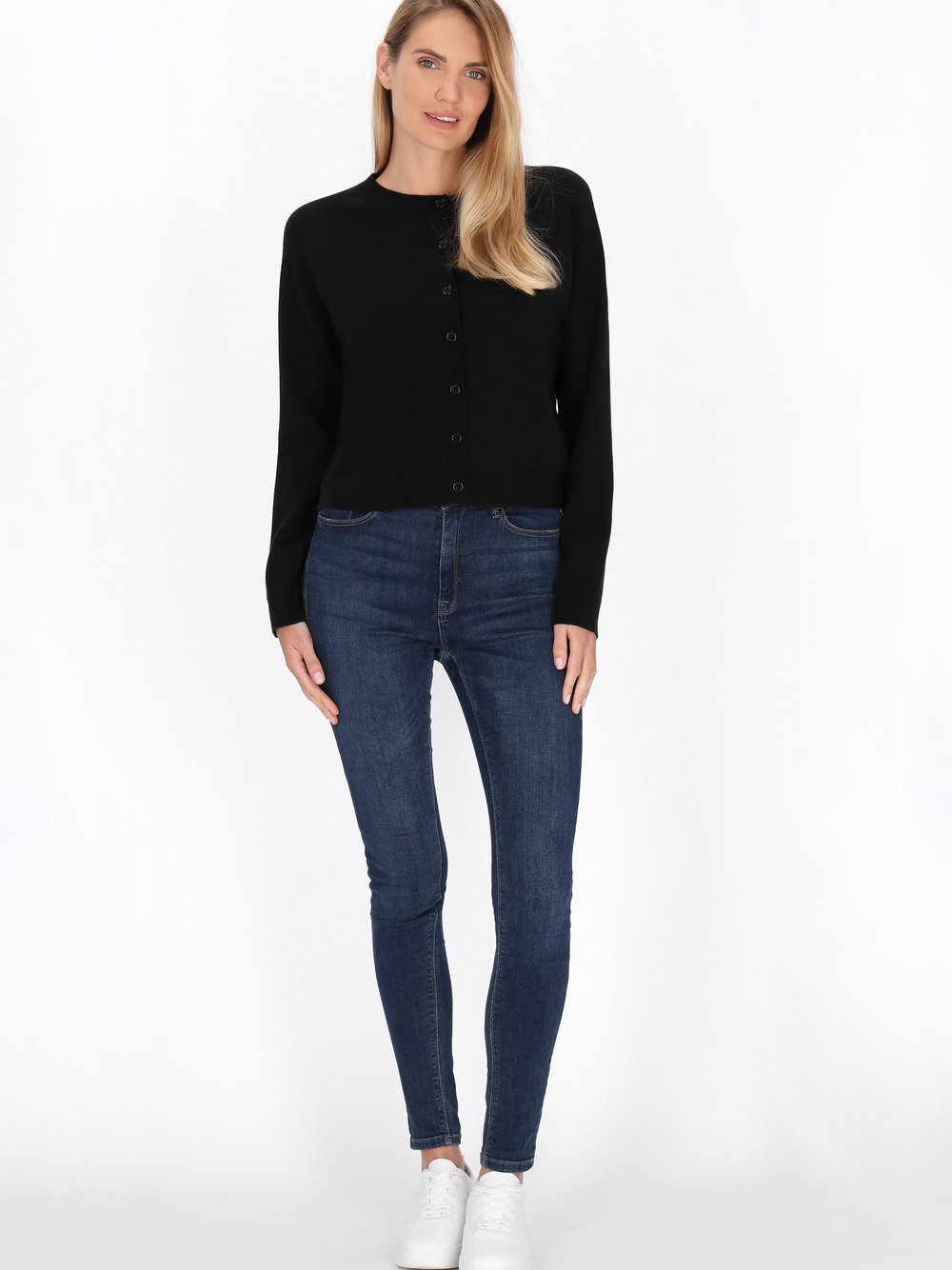 Usha Strickjacke Damen Viskose schwarz, M/L