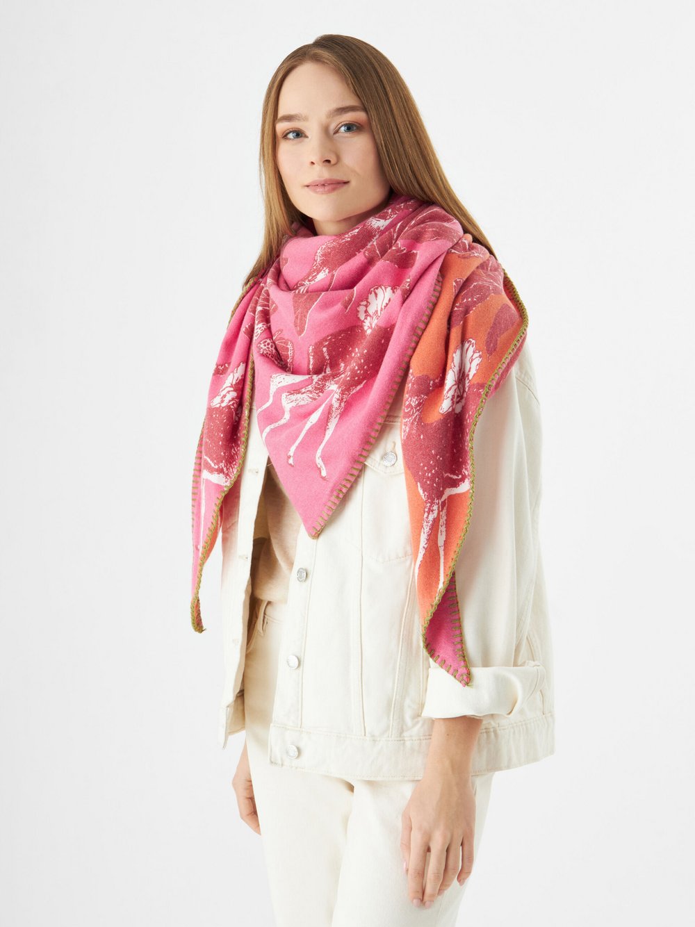 Thumbnail - Codello Tuch Damen pink gemustert, ONE SIZE