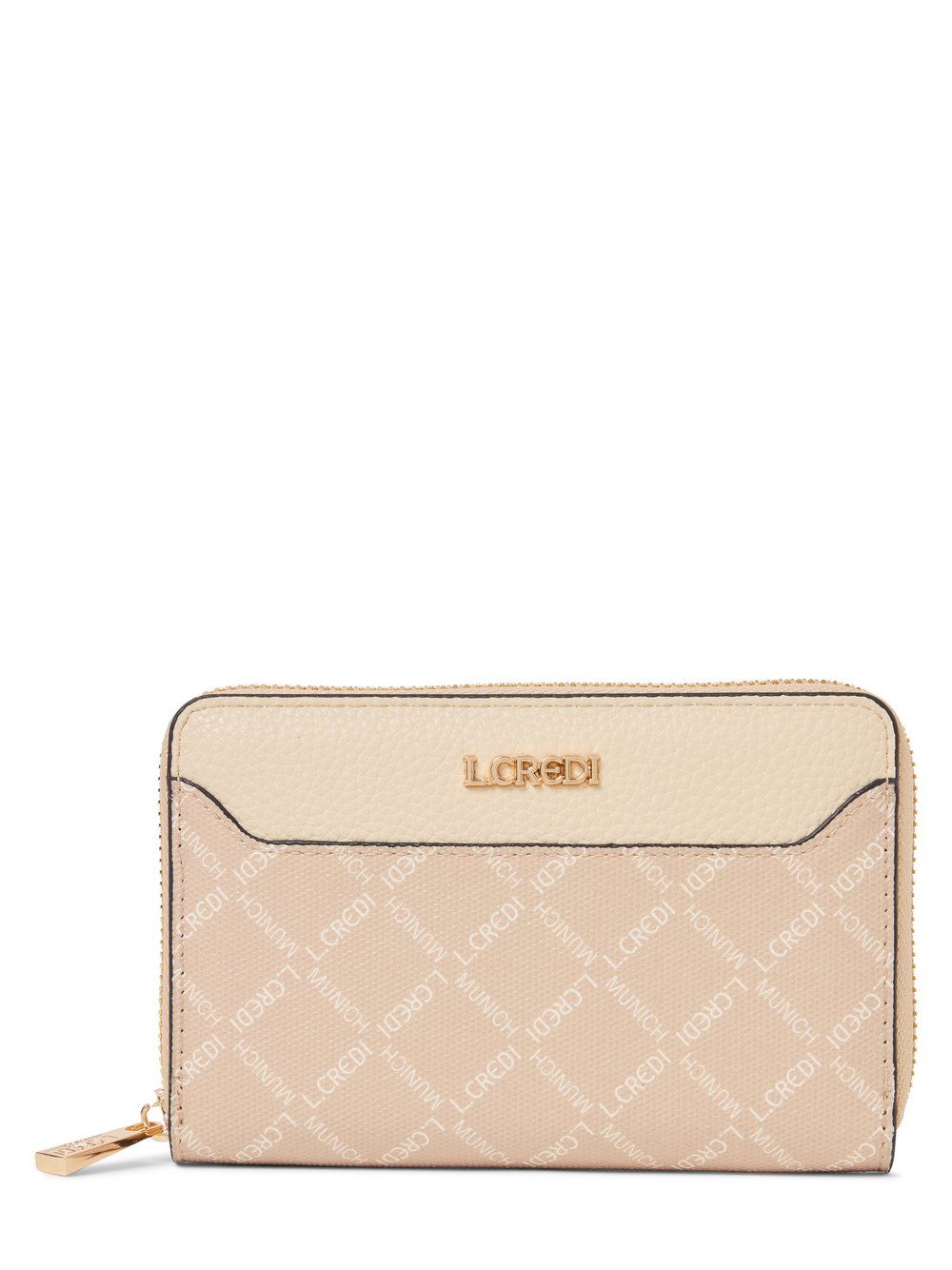 L.Credi Geldbörse Damen Kunstleder beige gemustert, ONE SIZE
