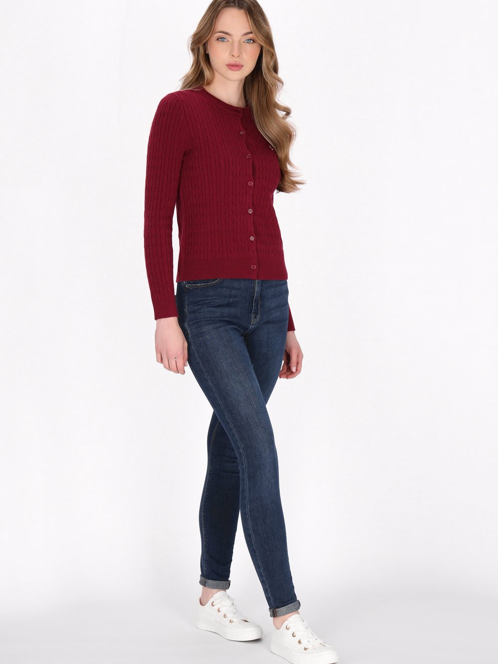 Dreimaster Strickjacke Damen Viskose rot, XL/XXL