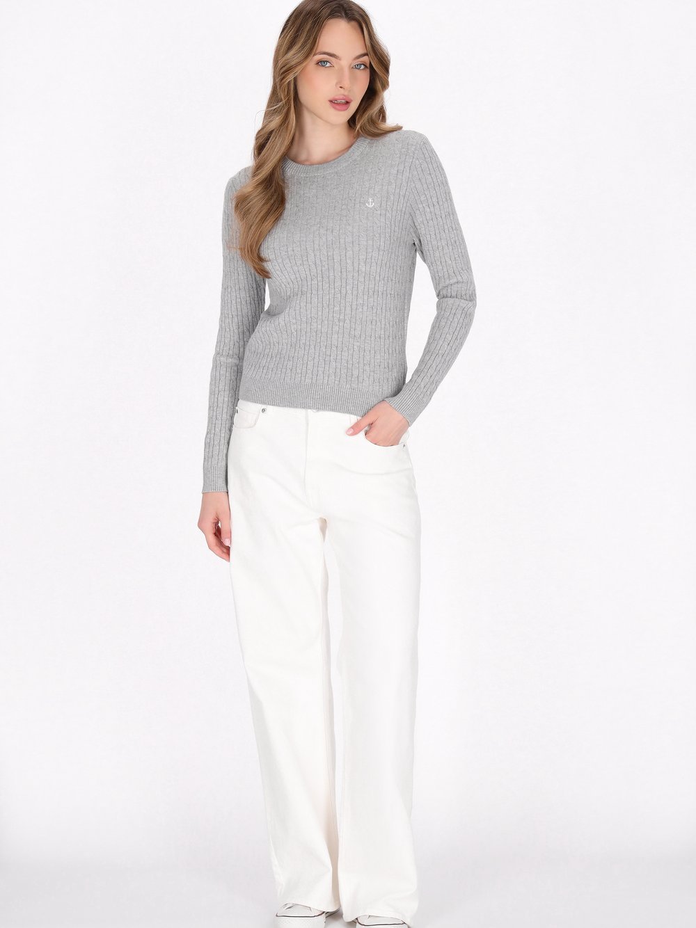 Dreimaster Pullover Damen Viskose grau, XL/XXL