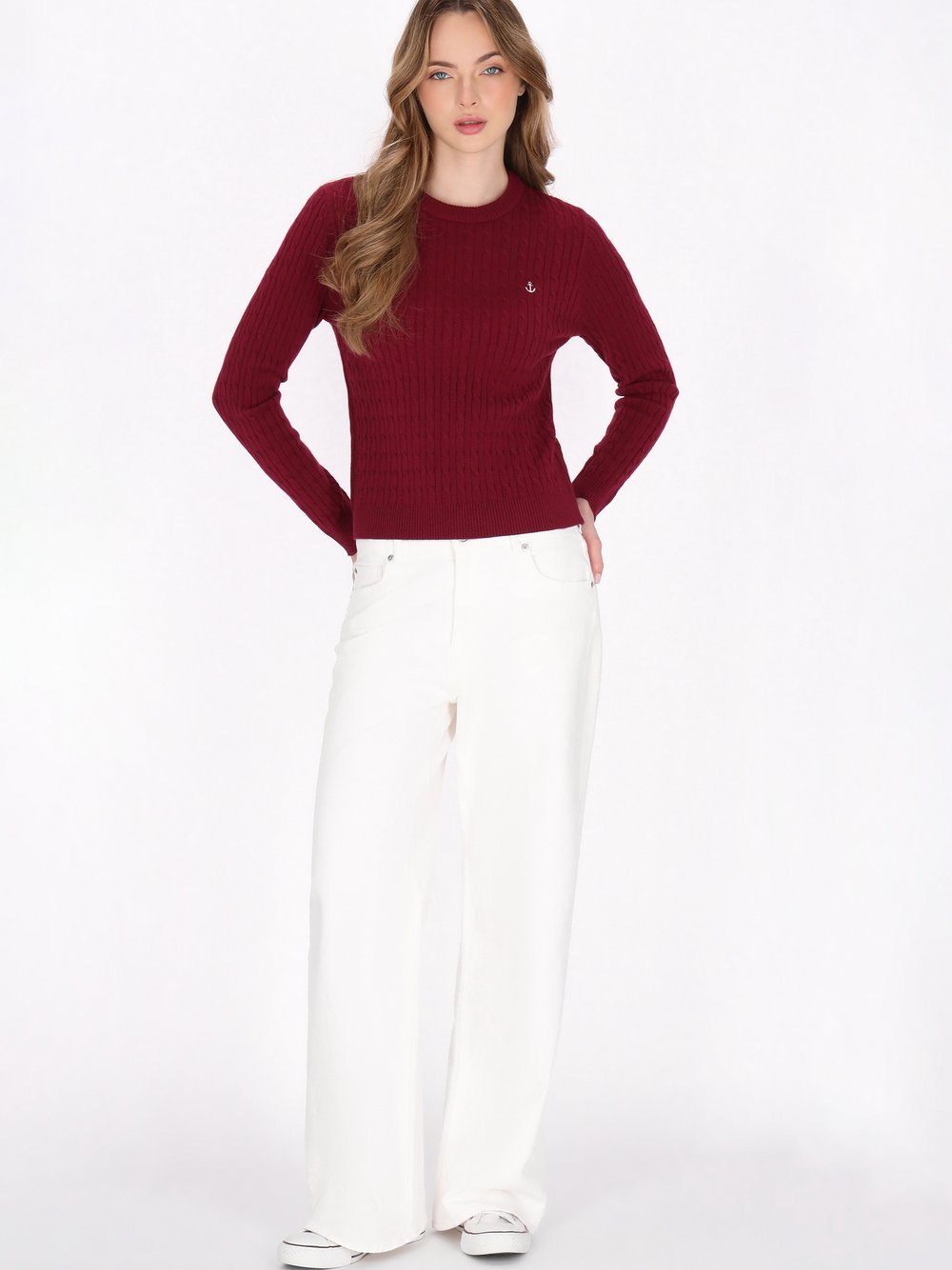 Dreimaster Pullover Damen Viskose rot, XL/XXL