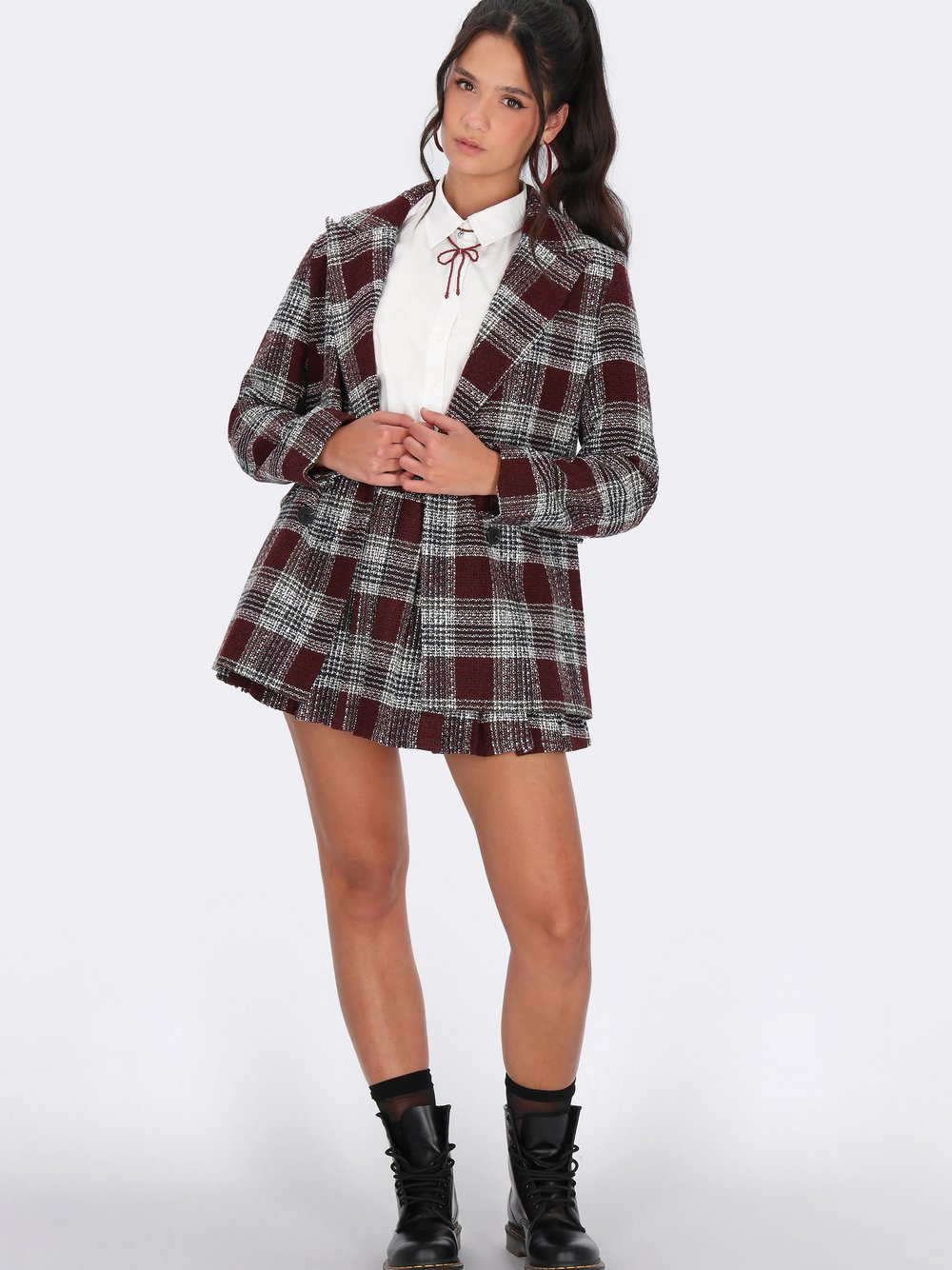 Thumbnail - MyMo Blazer Damen rot gemustert, M