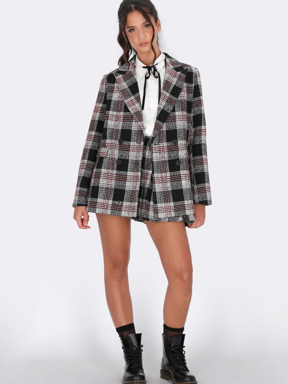 Thumbnail - MyMo Blazer Damen schwarz gemustert, S