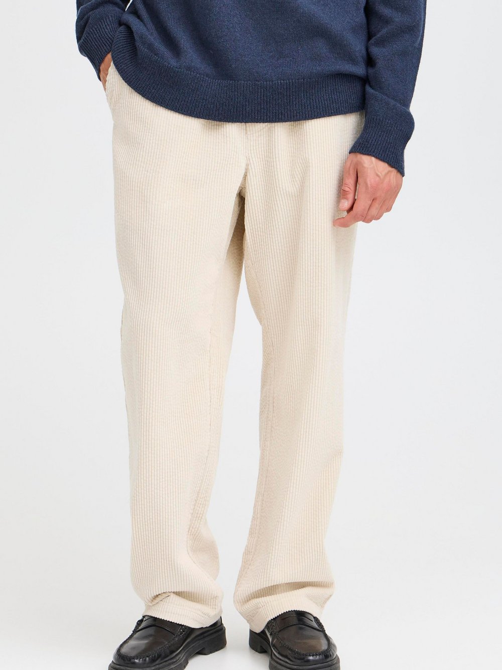 Thumbnail - Solid Chinohose Herren Baumwolle beige strukturiert, XL