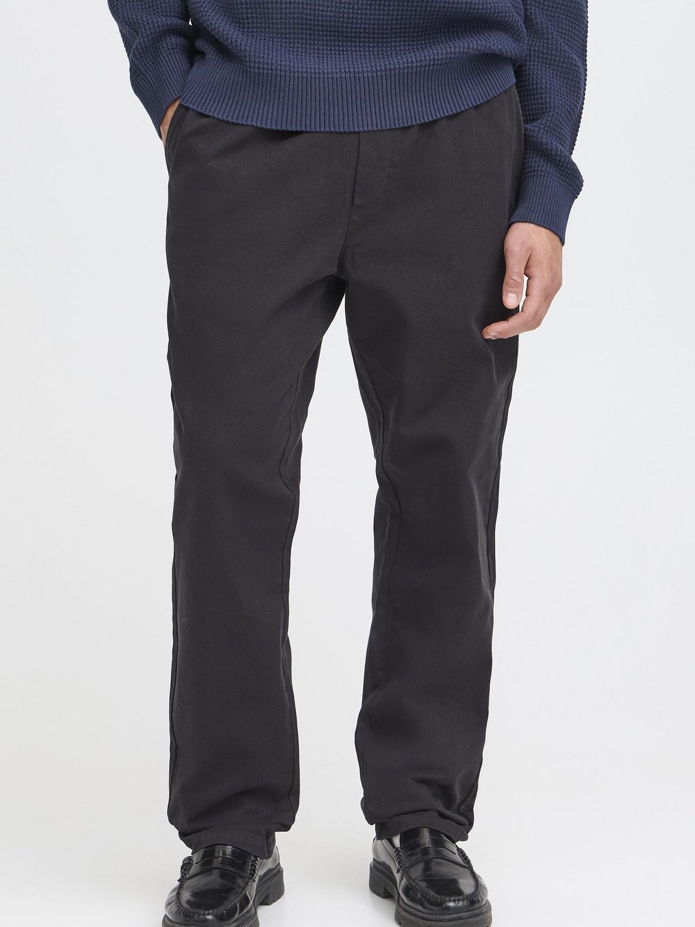 Solid Stoffhhose Herren Baumwolle schwarz, M