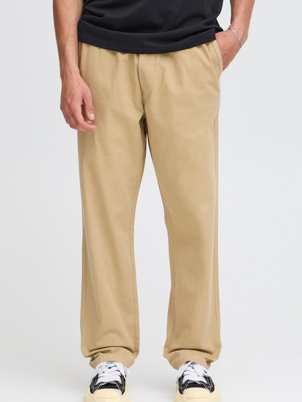 Solid Stoffhose Herren Baumwolle gelb, S