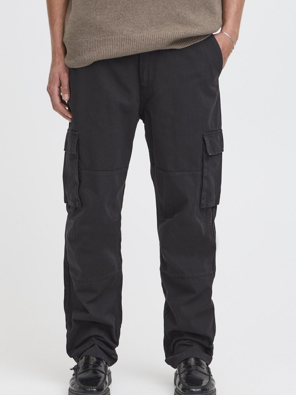 Solid Cargohose Herren Baumwolle schwarz, XXL