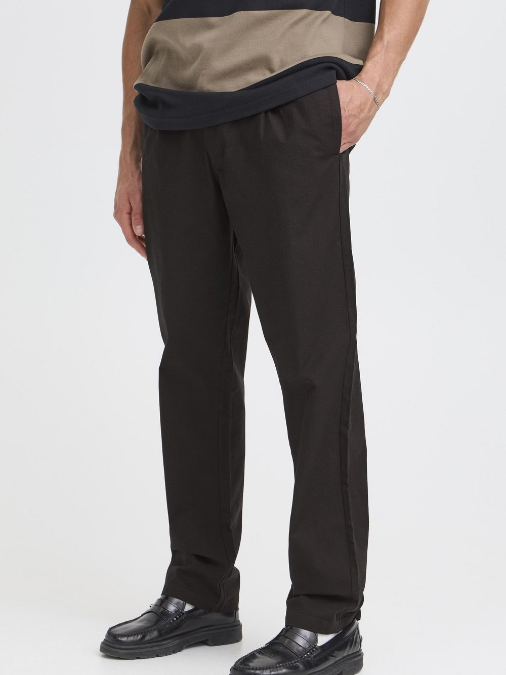 Solid Chinohose Herren Baumwolle schwarz gemustert, XL