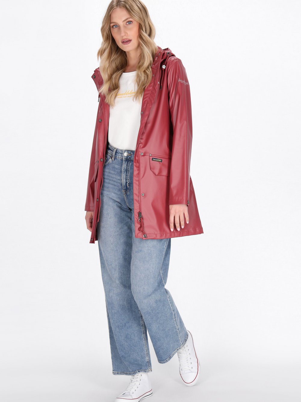 Schmuddelwedda Mantel Damen rot, L