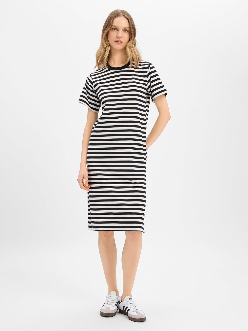 Thumbnail - Noisy May Sweatkleid Damen Baumwolle mehrfarbig gestreift, M