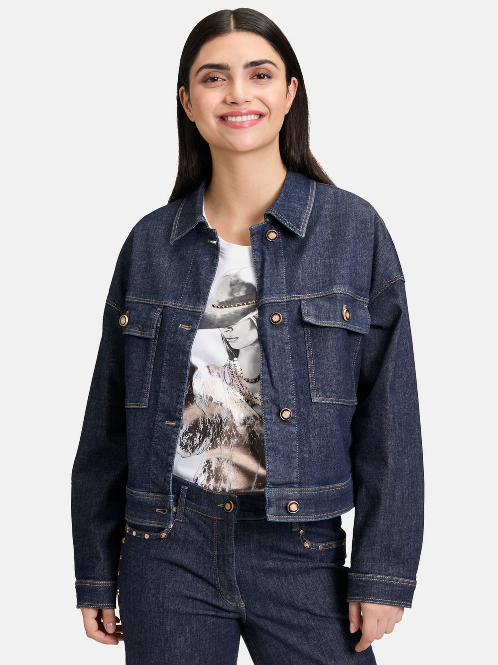 Betty Barclay Jeansjacke Damen Baumwolle blau, 46