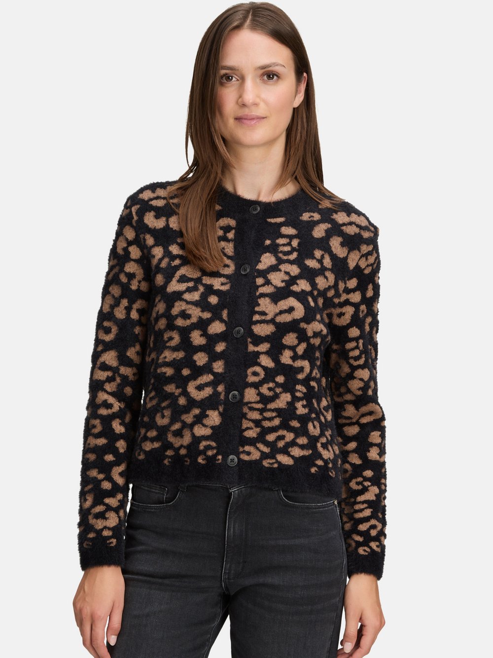 Betty & Co Strick-Cardigan Damen Polyamid schwarz gemustert, 36