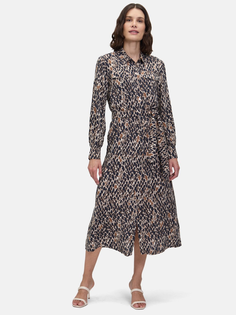 Betty Barclay Hemdblusenkleid Damen Viskose blau gemustert, 40