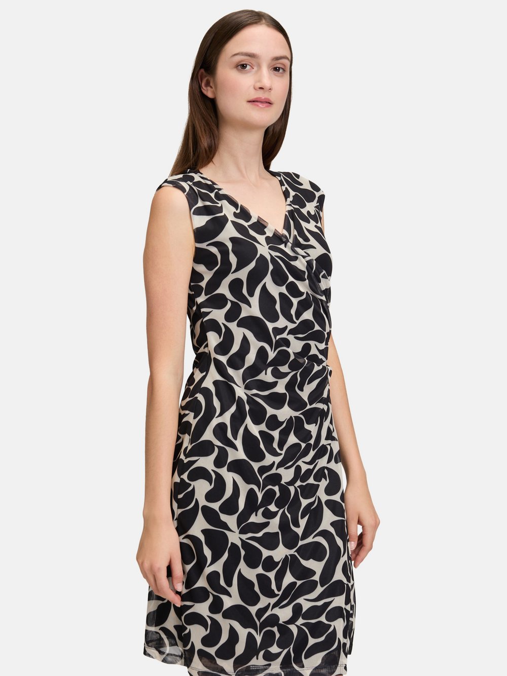 Thumbnail - Cartoon Casual-Kleid Damen weiß gemustert, 36