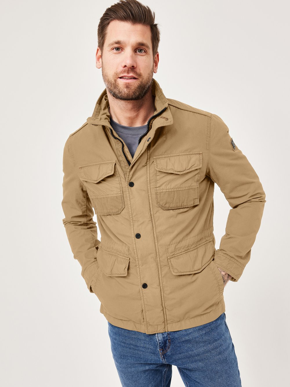 Thumbnail - Redpoint Jacke Herren Baumwolle beige, 32