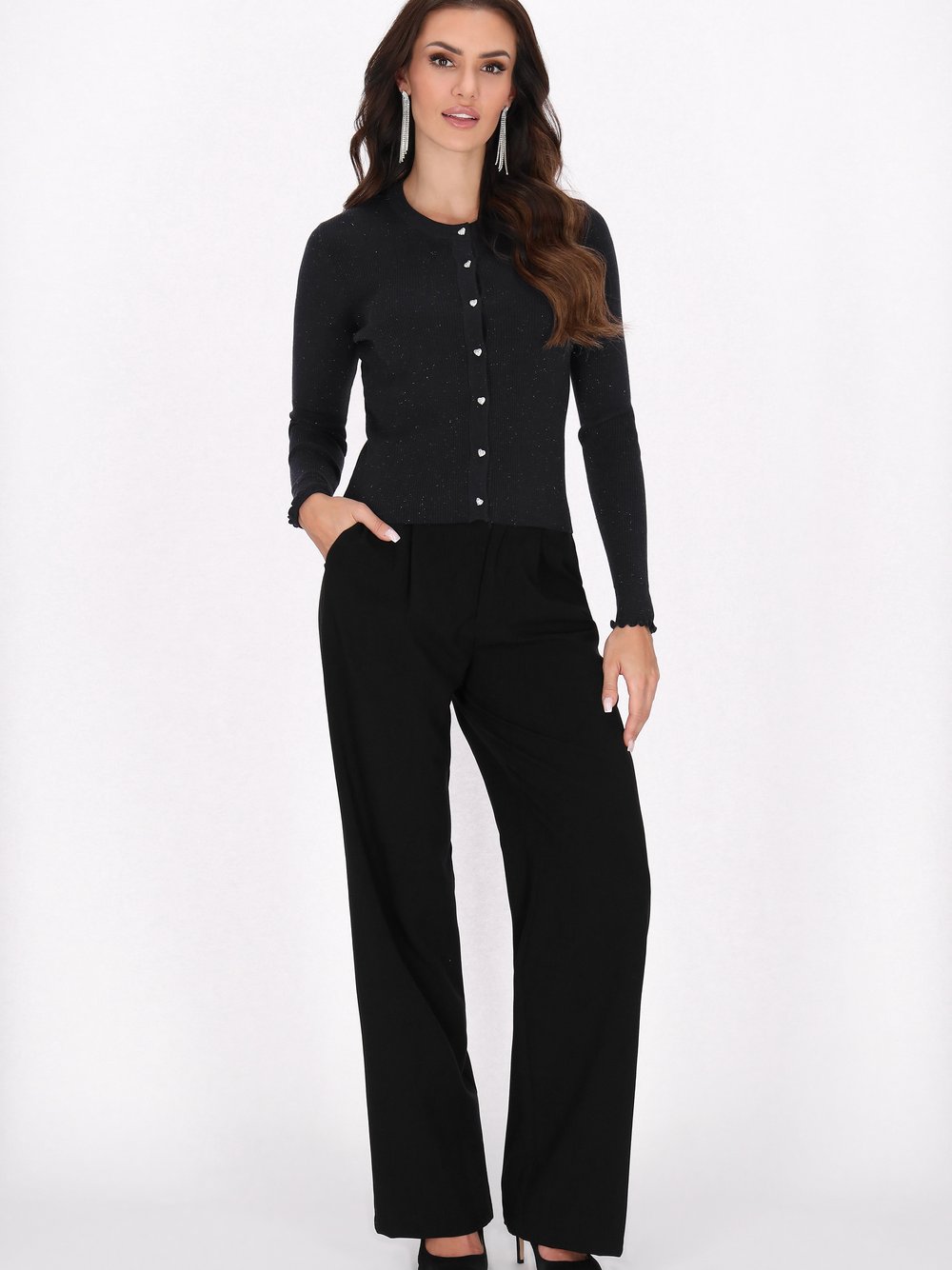 Faina Strickjacke Damen Viskose blau, XL/XXL