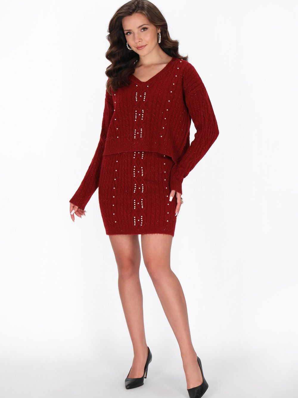 Faina Pullover Damen rot, XL/XXL