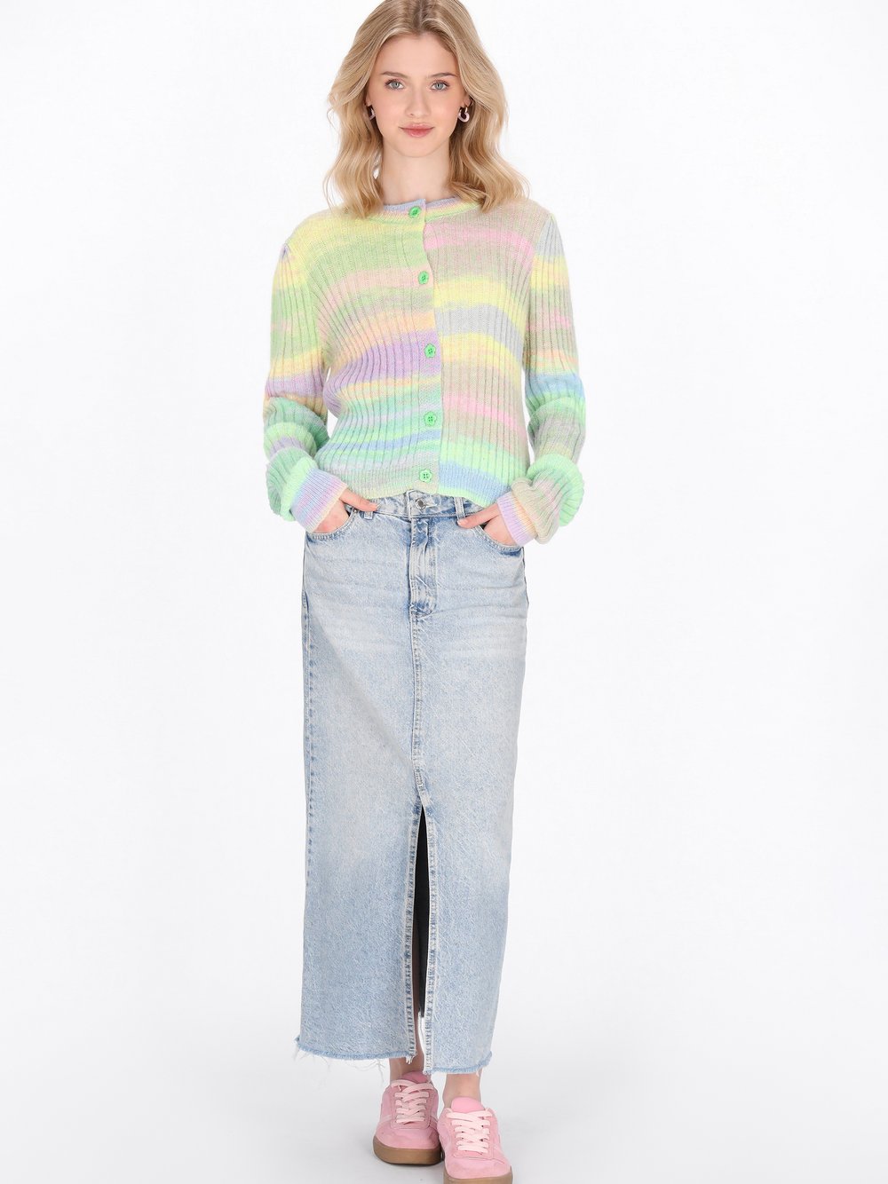 MyMo Strickjacke Damen Polyamid mehrfarbig meliert, XL/XXL