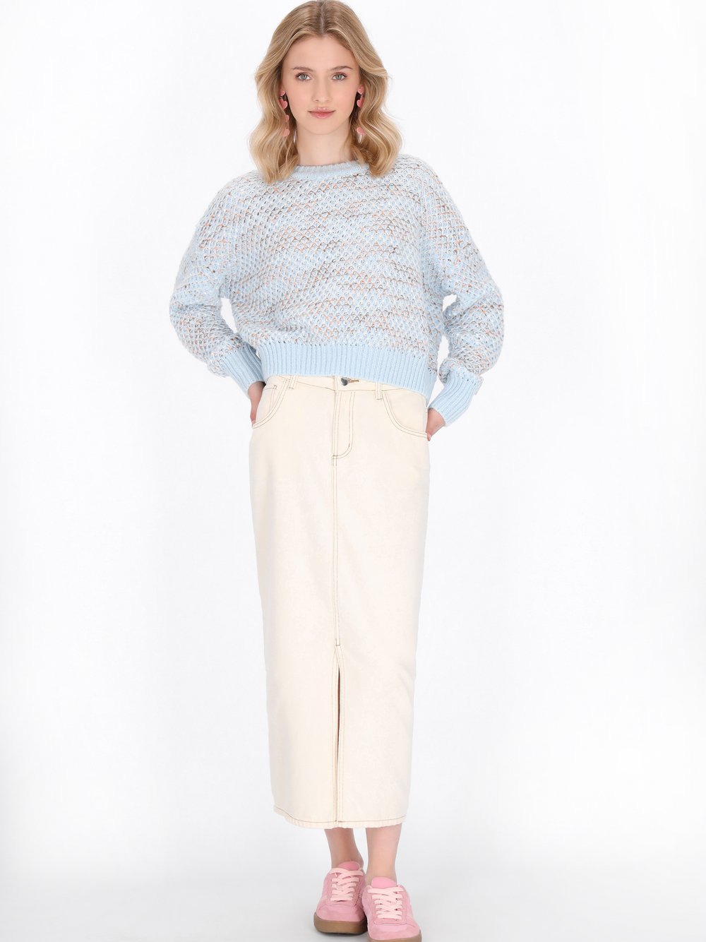 Thumbnail - MyMo Pullover Damen blau meliert, M/L