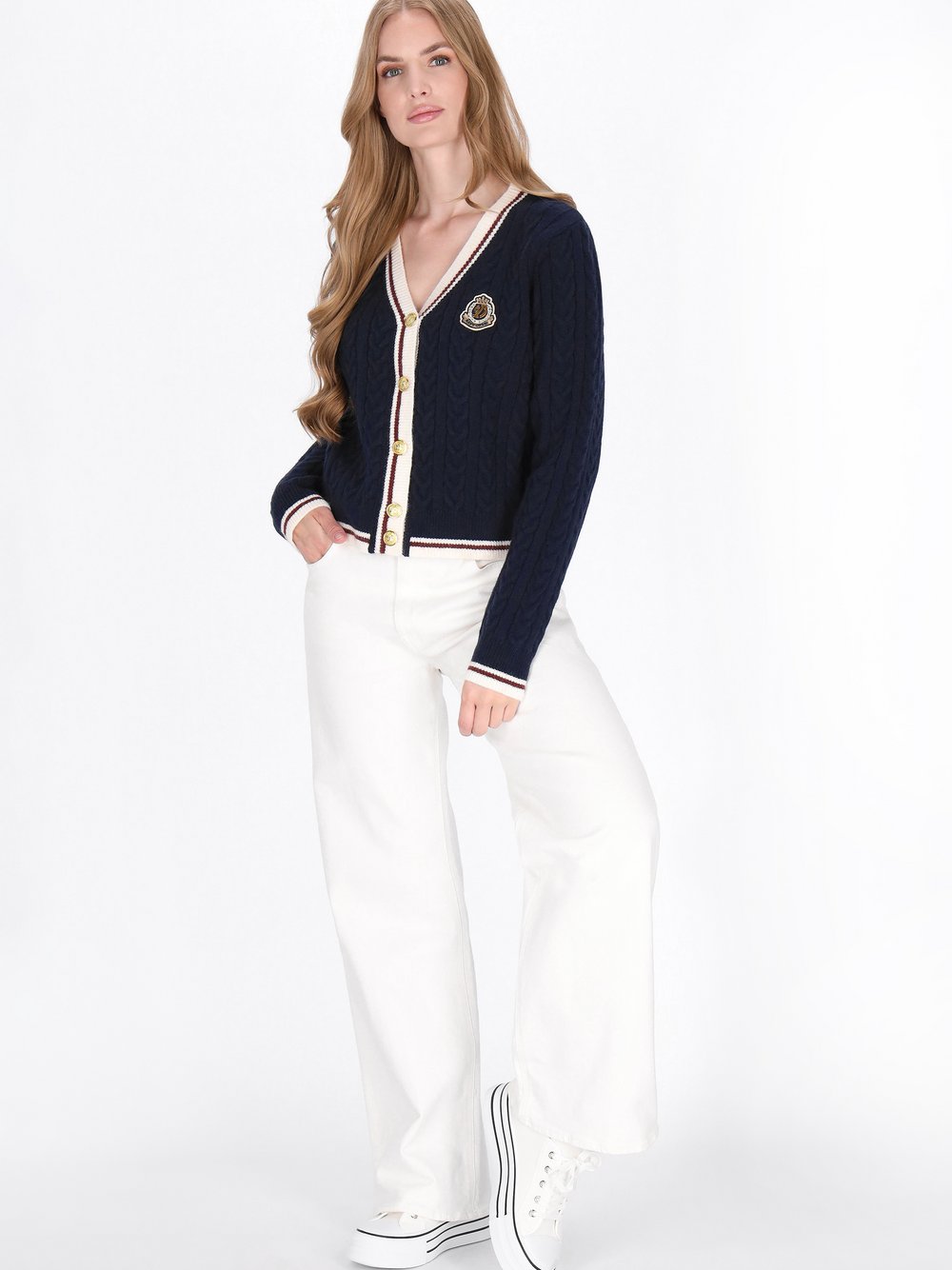 Dreimaster Strickjacke Damen blau, XL/XXL