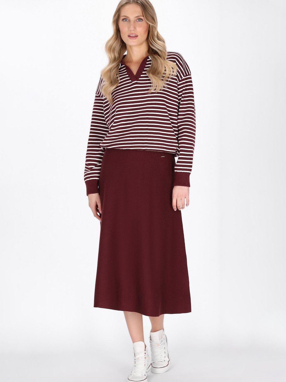 Dreimaster Rock Damen Viskose rot, XL/XXL