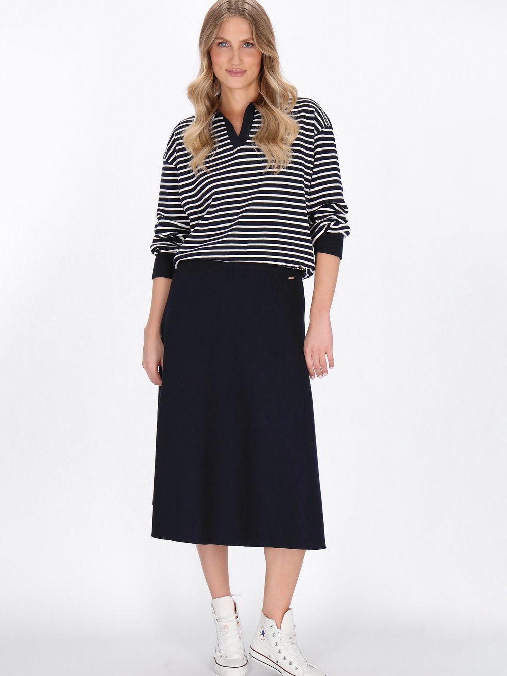 Dreimaster Rock Damen Viskose blau, M/L